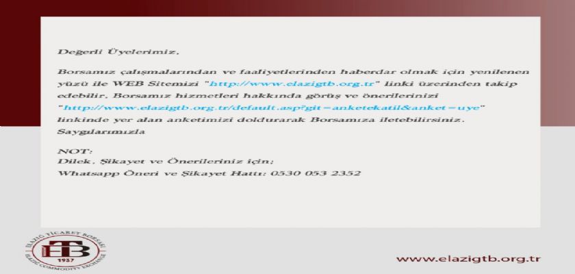 ÜYELERİMZİ ANKET UYGULAMASINA BEKLİYORUZ...